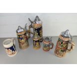 COLLECTION OF BEER STEINS