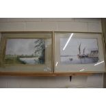 PAUL STAFFORD, SUFFOLK STOUR AND IN THE COURSE OF TRADE, WATERCOLOURS, FRAMED AND GLAZED, 75CM
