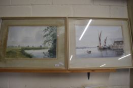 PAUL STAFFORD, SUFFOLK STOUR AND IN THE COURSE OF TRADE, WATERCOLOURS, FRAMED AND GLAZED, 75CM