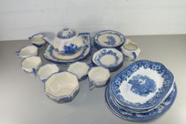 ROYAL DOULTON NORFOLK PATTERN TEA SET TOGETHER WITH FURTHER WEDGWOOD WOODLAND PATTERN PLATES AND A