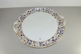 CIRCULAR CERAMIC SERVING TRAY WITH FLORAL BORDER