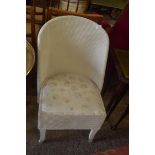 LLOYD LOOM TYPE WHITE PAINTED CHAIR