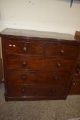 VICTORIAN MAHOGANY CHEST OF TWO SHORT OVER THREE LONG DRAWERS, 114CM WIDE