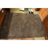 MODERN DARK GREY DEEP PILE FLOOR RUG, 170CM WIDE