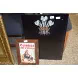 REPRODUCTION GUINNESS ADVERTISING PICTURE AND A FURTHER WALL PLAQUE DECORATED WITH PRINCE OF WALES