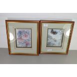 TWO MODERN 3D PICTURES - BUTTERFLY AND FLORAL SUBJECT, FRAMED AND GLAZED