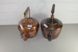 TWO COPPER KETTLES