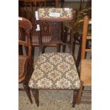 LATE VICTORIAN SIDE CHAIR WITH CARVED SHOWOOD FRAME AND FLORAL UPHOLSTERY