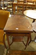 LATE 19TH CENTURY MAHOGANY ENVELOPE TOP GAMES TABLE, TOP 50CM WIDE