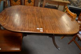 REPRODUCTION MAHOGANY TWIN PEDESTAL DINING TABLE, 153CM WIDE