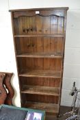 MODERN STAINED PINE BOOKCASE CABINET
