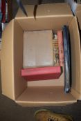 BOX OF MIXED BOOKS AND MAGAZINES, OUTLINE OF HISTORY BY H G WELLS ETC