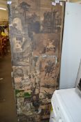 FOLDING SCREEN DECORATED IN DECOUPAGE FINISH (A/F FOUR SECTIONS)