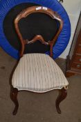 VICTORIAN MAHOGANY BALLOON BACK DINING CHAIR, 86CM HIGH