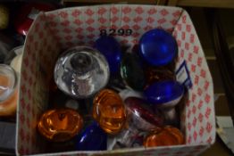 BOX OF COLOURED LIGHT BULBS