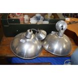 TWO CHROME FINISH CEILING LIGHTS