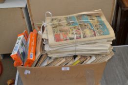 BOX OF VINTAGE COMICS TO INCLUDE VICTOR, HULK, WARLORD ETC