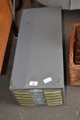 VINTAGE SCANDEX METAL SIX DRAWER FILING CHEST