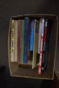 BOX OF MIXED BOOKS, CARAVAN, BICYCLE AND OTHER INTERESTS