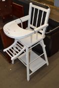 WHITE PAINTED VINTAGE CHILD'S HIGH CHAIR