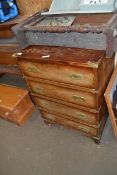 REPRODUCTION MILITARY STYLE FOUR DRAWER CHEST, 59CM WIDE