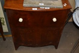 19TH CENTURY MAHOGANY BOW FRONT COMMODE CABINET, 60CM WIDE