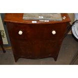 19TH CENTURY MAHOGANY BOW FRONT COMMODE CABINET, 60CM WIDE