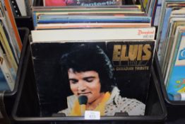 BOX OF MIXED RECORDS TO INCLUDE ELVIS, THE EVERLY BROTHERS ETC