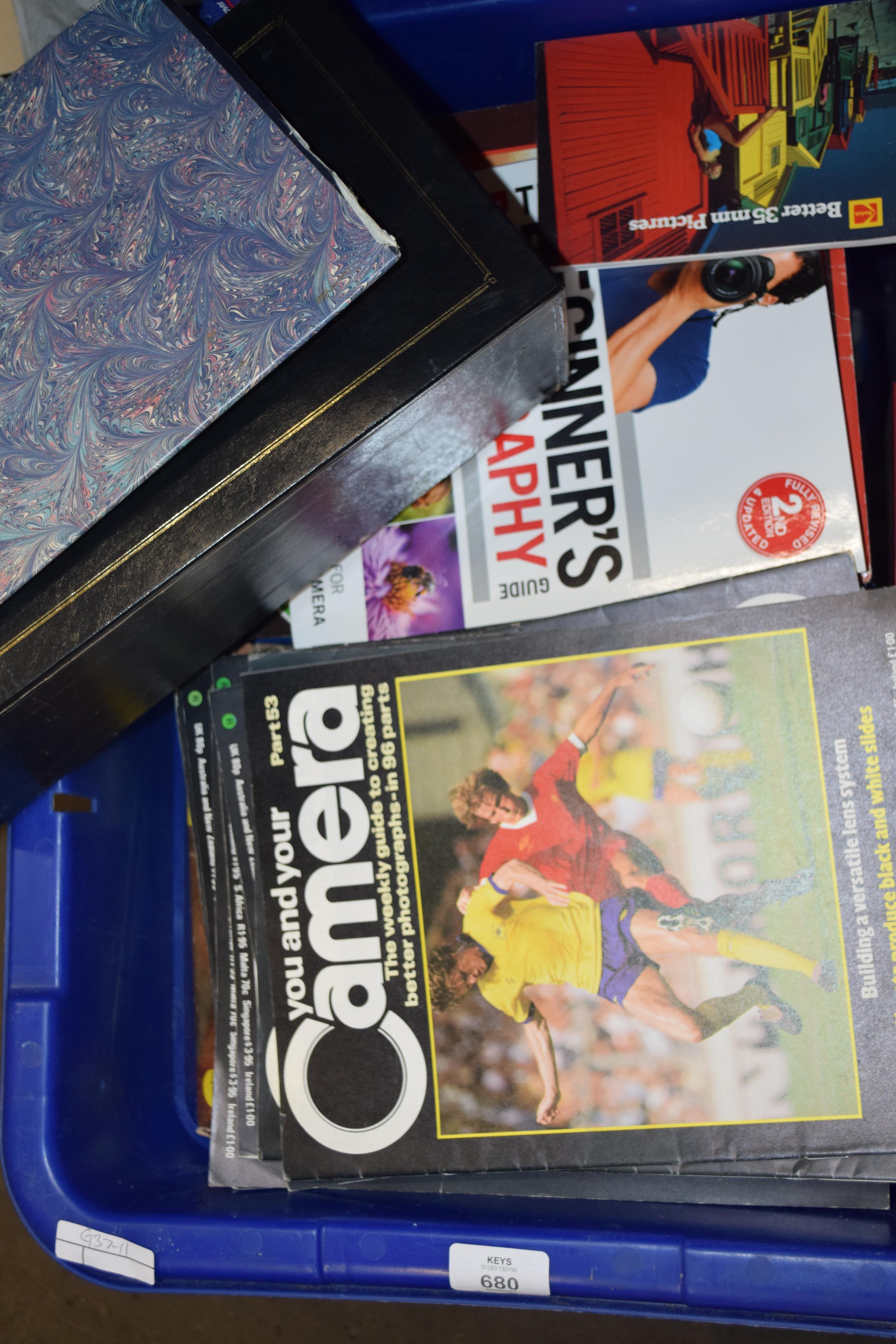 BOX OF MIXED BOOKS AND GOOD QTY OF CAMERA MAGAZINES