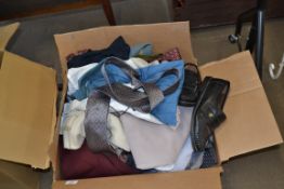 BOX OF CLOTHES INCLUDING VARIOUS NECKTIES