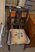 SINGLE LATE VICTORIAN DINING CHAIR WITH CARVED FRAME