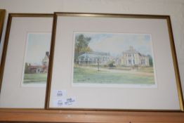 TWO PRINTS AFTER DAVID TALKS, BOTH OF COUNTRY HOUSES, FRAMED AND GLAZED