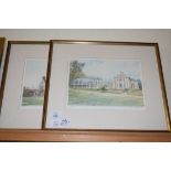 TWO PRINTS AFTER DAVID TALKS, BOTH OF COUNTRY HOUSES, FRAMED AND GLAZED