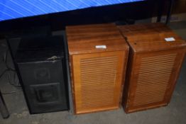 PAIR OF SONOTONE SOLENT 8OHM HARDWOOD CASED SPEAKERS TOGETHER WITH A PAIR OF HITACHI SX/10X