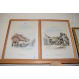 TWO PRINTS, ONE OF A THATCHER, ONE OF A WHEELWRIGHT