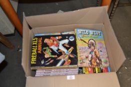 BOX OF CHILDRENS ANNUALS TO INCLUDE EAGLE, WILD WEST ETC