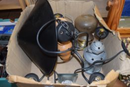 BOX OF CEILING LIGHT FITTING AND FURTHER CANDLE LANTERN