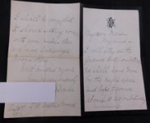 LADY ANNE ISABELLA NOEL BLUNT, 15TH BARONESS WENTWORTH (1837-1917), autograph letter signed dated