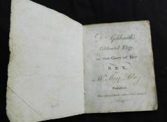 OLIVER GOLDSMITH: DR GOLDSMITH'S CELEBRATED ELEGY ON THE GLORY OF HER SEX, MRS MARY BLAZE, London, J
