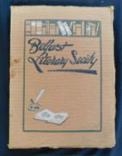 BELFAST LITERARY SOCIETY 1801-1901 HISTORICAL SKETCH WITH MEMOIRS OF DISTINGUISHED MEMBERS, Belfast,