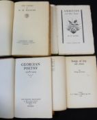 W H DAVIES: 3 titles: SONGS OF JOY AND OTHERS, London, A C Fifield, 1911, 1st edition, 2pp adverts