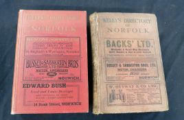 KELLY'S DIRECTORY OF NORFOLK 1929 WITH MAP, (closed tear), original cloth v worn + KELLY'S DIRECTORY