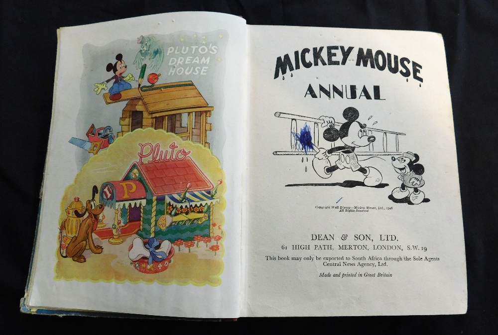 WALT DISNEY: MICKEY MOUSE ANNUAL, London, Dean & Son, 1948, coloured frontis, a few ills with hand - Image 2 of 2