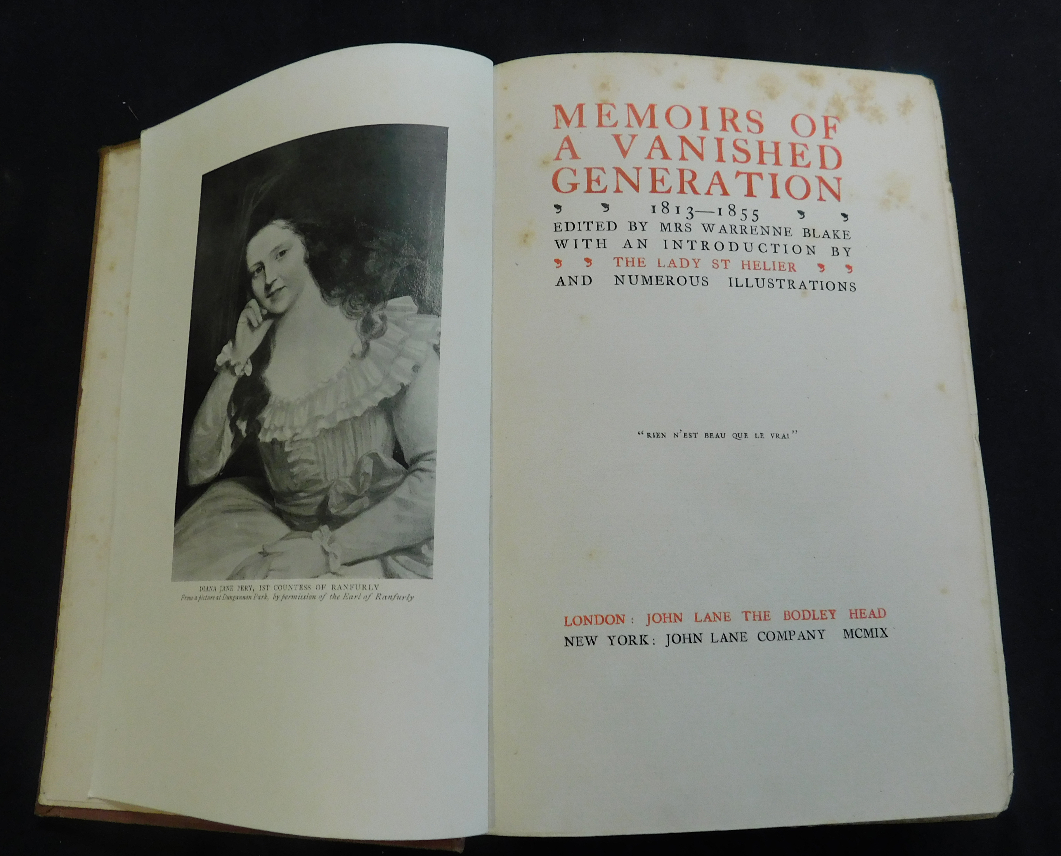 MRS WARRENNE BLAKE (ED): MEMOIRS OF A VANISHED GENERATION, [on various members of the Knox