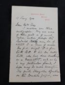 SIR WALTER BESANT (1836-1901) autograph letter signed to Walter Raymond (1852-1931) dated Nov 6th