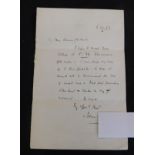 JOHN BRIGHT (1811-1889) autograph letter signed dated 6/29/83, House of Commons embossed headed