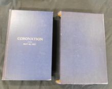 CORONATION MAY 12 1937, specially bound volume containing various official items comprising a sample