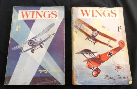 W E JOHNS AND OTHERS: WINGS FLYING THRILLS, London, John Hamilton [1934], (1934), issues 1 and 2,