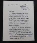 ALAN SILLITOE (1928-2010) autograph letter signed dated 24 X 77 + STAN BARSTOW (1928-2011),