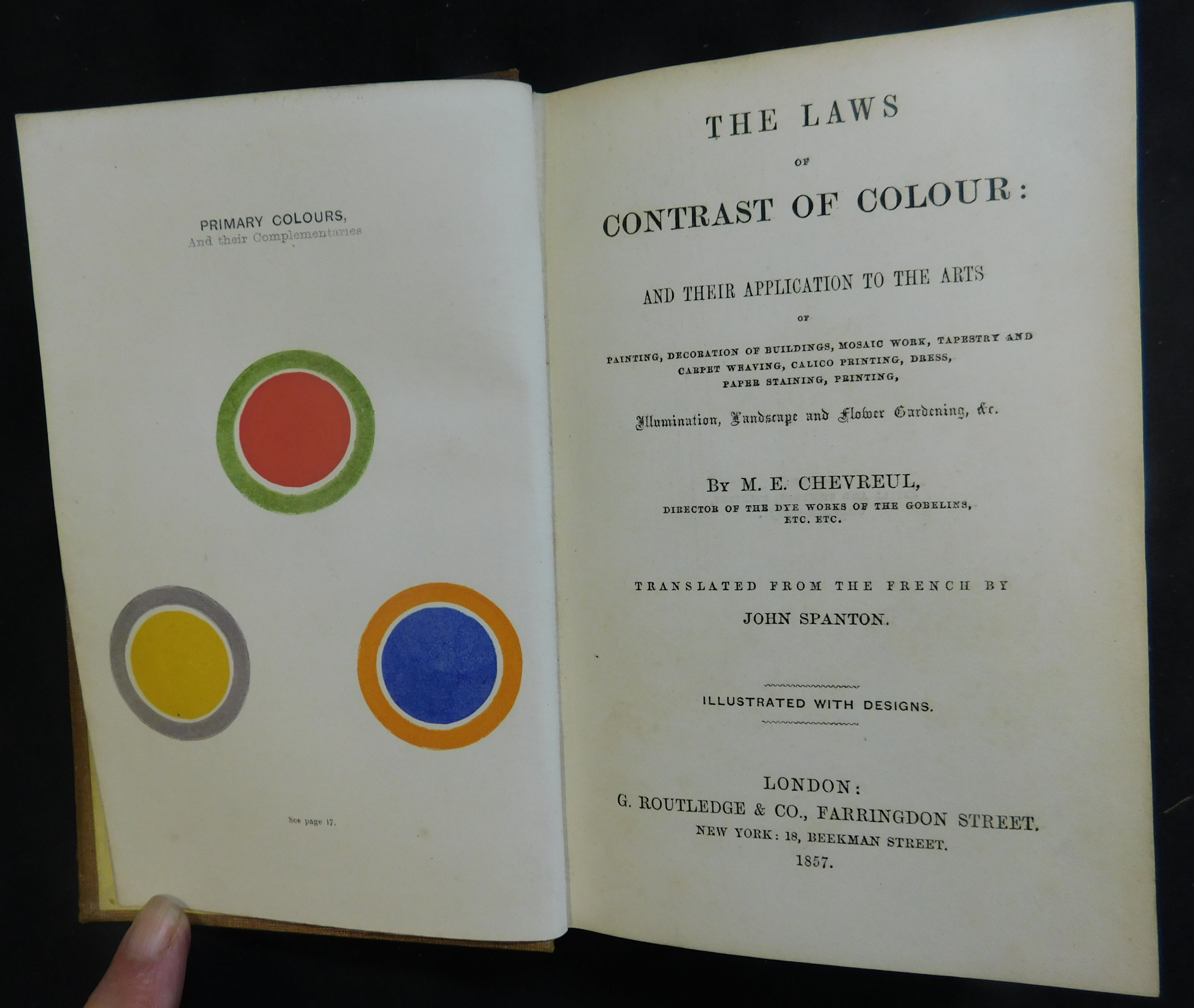 MICHEL EUGENE CHEVREUL: THE LAWS OF CONTRAST OF COLOUR..., trans John Spanton, London, George